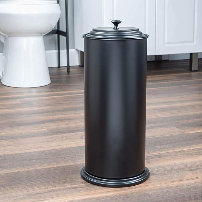 JS Jackson Supplies Free Standing Extra Large Toilet Paper Holder - Matte Black - ModernBath