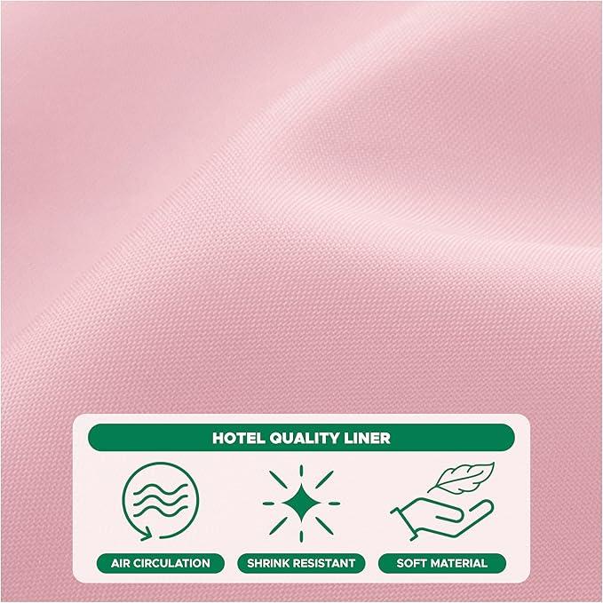 Biscaynebay Hotel Quality Fabric Shower Curtain Liners 72 Inch by 72 Inch, Pink Water Resistant Bathroom Curtains, Rust Resistant Grommets & Weighted Bottom Machine Washable - ModernBath