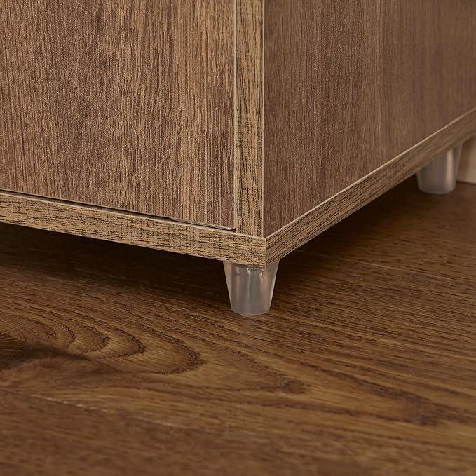 Haotian Bathroom Narrow Storage Cabinet Skinny Tall Unit with Adjustable Shelves Slender Anti-Tipping Floor Standing Cupboard, Natural BZR34-PF - ModernBath