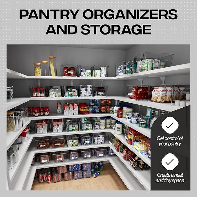 ClearSpace Clear Plastic Storage Bins – Pantry Organizers & Storage Containers, Cabinet Organizer - Home Organization Must Haves for Kitchen, Laundry Room, Office, Closet, Garage & Freezer - ModernBath