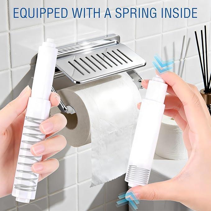 6PCS Toilet Paper Holder Spring Loaded Roller Spindle Replacement Rod,Toilet Paper Roll Holder,Toilet Tissue Roll Holder Replacement,Toilet Roll Spring Rod,White Plastic ToiletPaper Roller Replacement - ModernBath