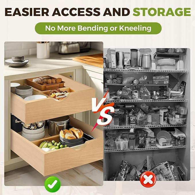 Pull Out Drawers for Cabinet Wood 30" W x 23" D x 4.5" H Slide Out Organizer and Storage Kitchen Cabinet Drawers Slide Out Shelves Pull Out Shelves in Kitchen Pantry Bathroom with Soft Close - ModernBath