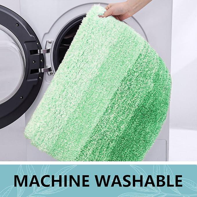 Arotive Microfiber Bathroom Rugs, Shaggy Soft and Absorbent Bath Rug, Non-Slip, Thick Plush Machine Washable Dry Bath Mats for Bathroom, Tub and Shower, 47x24, Green, Rectangular - ModernBath