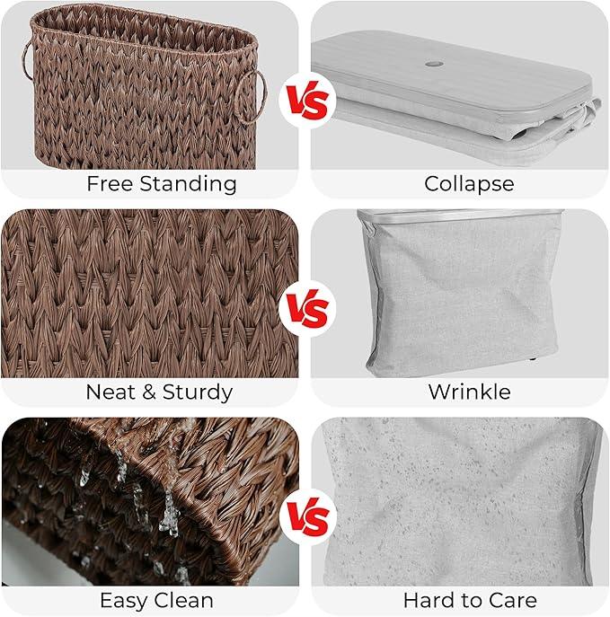 GRANNY SAYS Toilet Paper Storage, Toilet Paper Basket for Bathroom, 6 Mega Rolls Holder with Storage, Waterproof Bathroom Storage Baskets, Brown - ModernBath