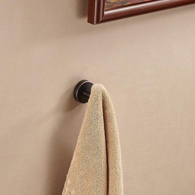 BigBig Home Bronze Towel Hooks, Bathroom Robe Hook Oil Rubbed, Bath Farmhouse Coat Clothes Hook Wall Mounted Rustic 6 Packs for Kitchen - ModernBath