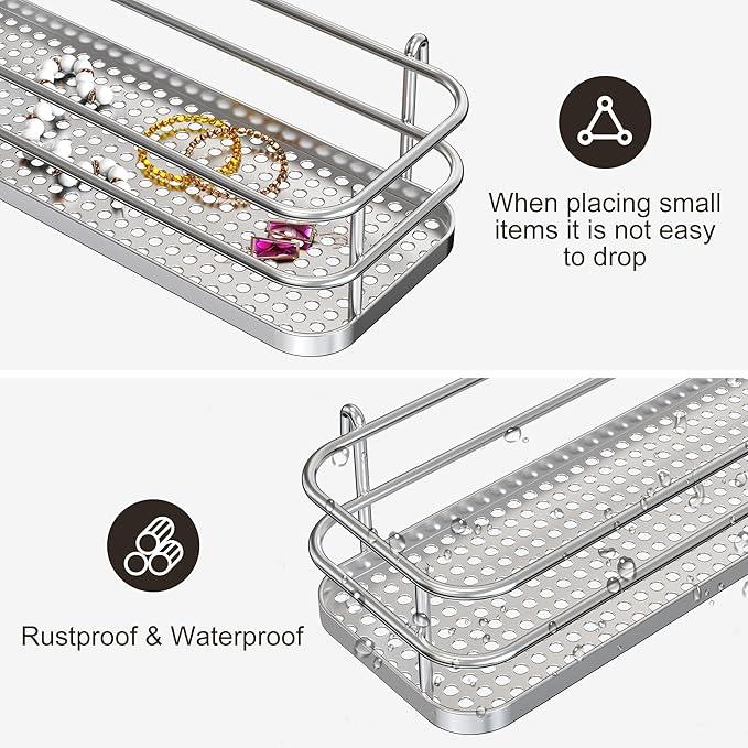 Orimade Over the Door Shower Caddy Adjustable 5 Tier Silver,Bathroom Hanging Organizer Shelf Rustproof with 4 Hooks,Shower Basket with Soap Holder and Suction Cup Bathroom - ModernBath
