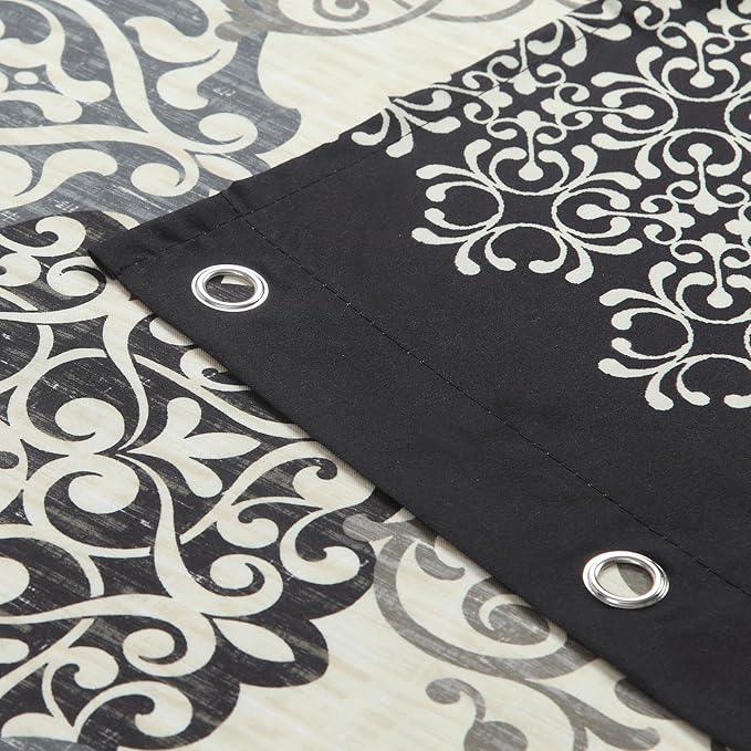 BESTRIPES 54x78 Inch Stall Shower Curtain, Black and Beige Boho Medallion Print Shower Curtains for Bathroom, 54" W x 78" H - ModernBath