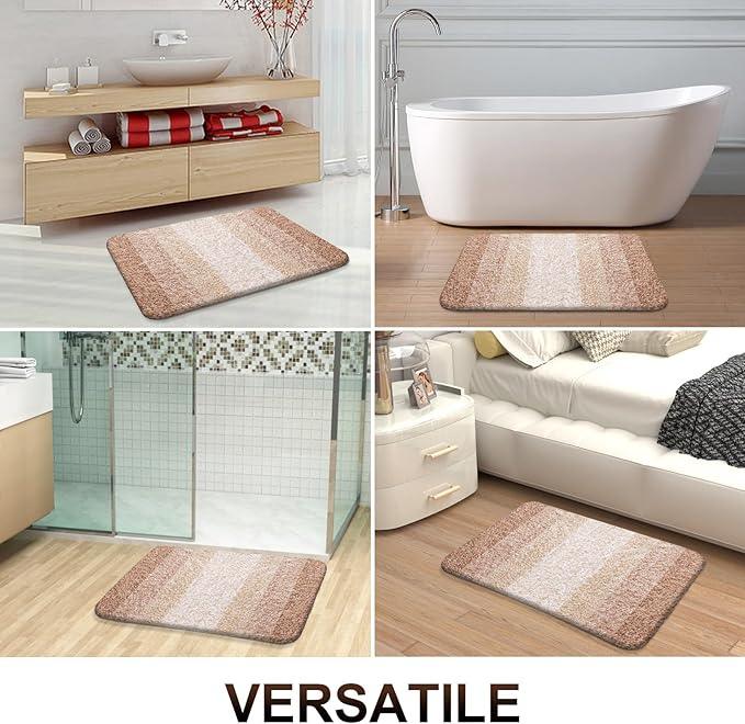 OLANLY Bathroom Rugs Mat 36x24, Extra Soft Absorbent Microfiber Bath Rugs, Rubber Backing, Quick Dry, Machine Washable Bath Mats for Bathroom Floor, Tub and Shower, Home Decor Accessories, Beige - ModernBath