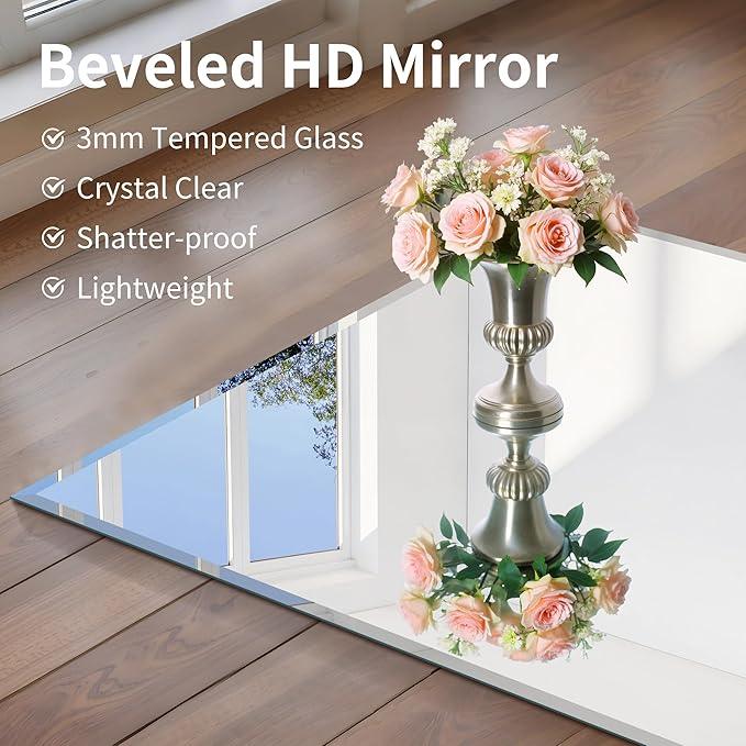 CILIBER 18x24 Beveled Mirror, Frameless Beveled Bathroom Mirrors for Wall, Upgraded Shatterproof Rectangle Vanity Mirror with Beveled Edge for Bathroom, Bedroom, Living Room and Entryway - ModernBath