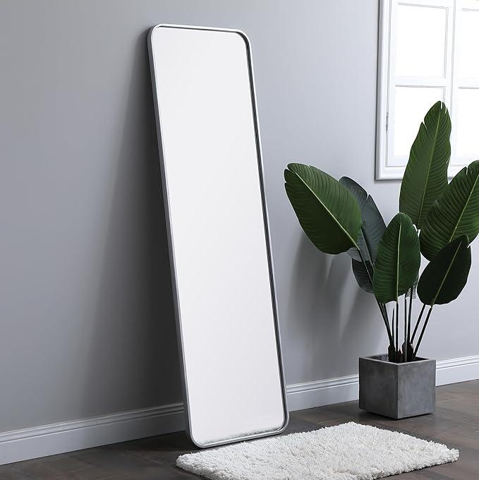 ARS Concepts Aura, Soft Corner Metal Rectangular Mirror 18X60 Inch in, Modern, Silver - ModernBath