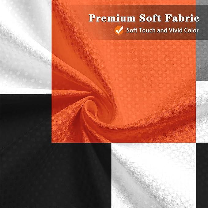 Culudea Geometric Orange White Shower Curtain Set, Black and Gray Modern Bathroom Window Waterproof Shower Curtain Set for Bathroom Decor - ModernBath