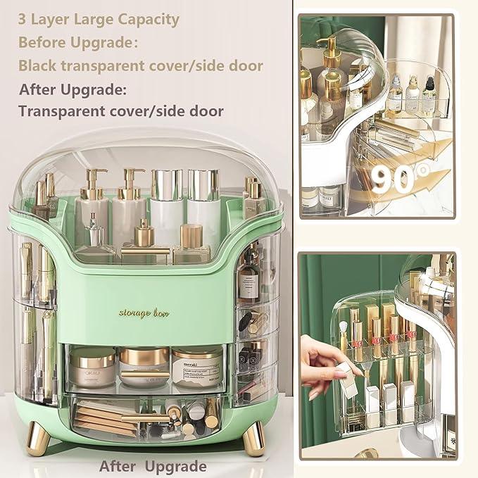 Omeily Upgrade Large Makeup Organizer Countertop Vanity Organizer Cosmetic Organizer Makeup Storage Box Bathroom Counter Organizer Perfume Skincare Organizers Gift Women Clear Design Easy Visibility - ModernBath