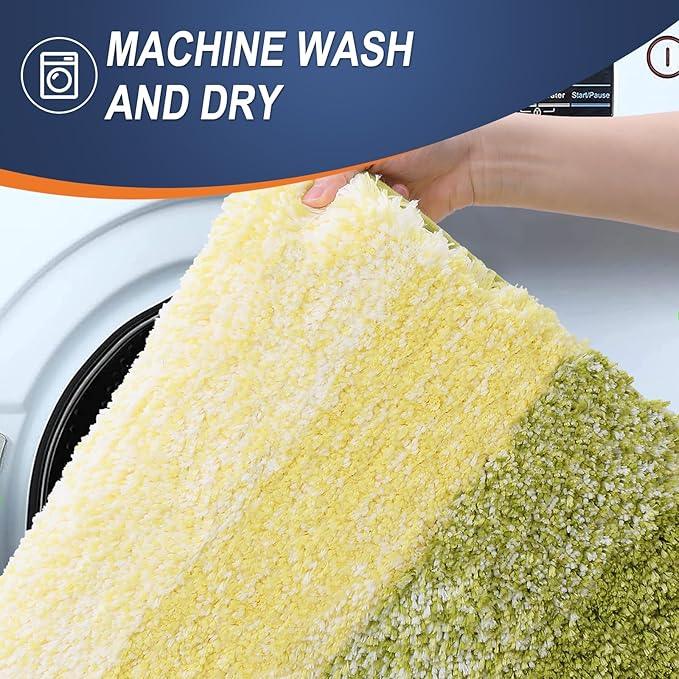 OLANLY Bathroom Rugs Mat 36x24, Extra Soft Absorbent Microfiber Bath Rugs, Rubber Backing, Quick Dry, Machine Washable Bath Mats for Bathroom Floor, Tub and Shower, Home Decor Accessories, Olive Green - ModernBath