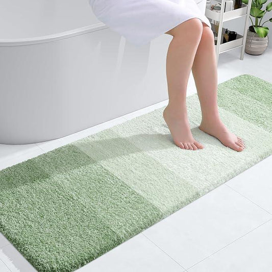 OLANLY Bathroom Runner Rugs 59x20, Extra Soft Absorbent Microfiber Bath Rugs, Rubber Backing, Quick Dry, Washable Bath Mats for Bathroom Floor, Tub and Shower, Home Decor Accessories, Sage Green - ModernBath
