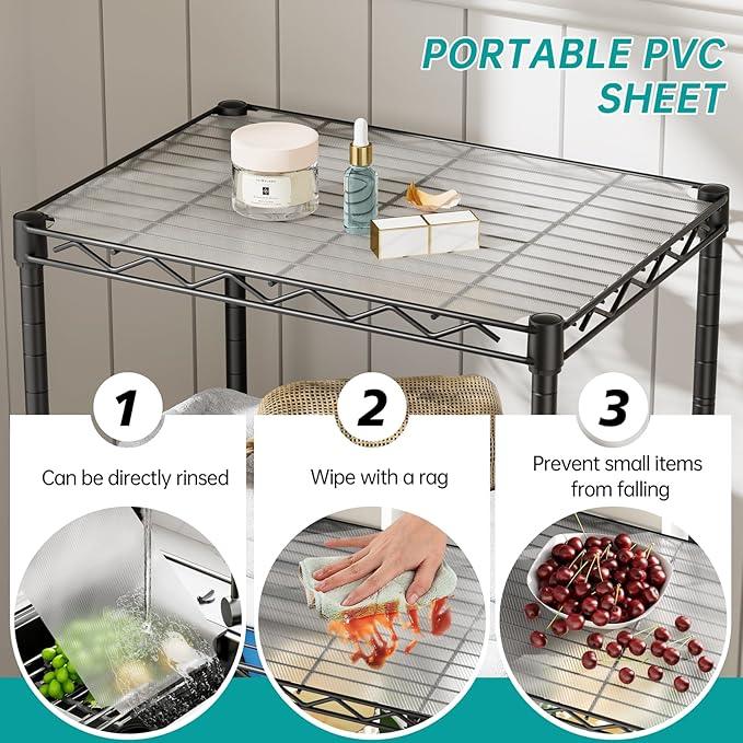 SINGAYE Shelf Closet Wire Shelving：Adjustable Metal Unit for Laundry Room Organization Bathroom Kitchen Home Storage with Wheels Small Pantry Rack Shelves - ModernBath