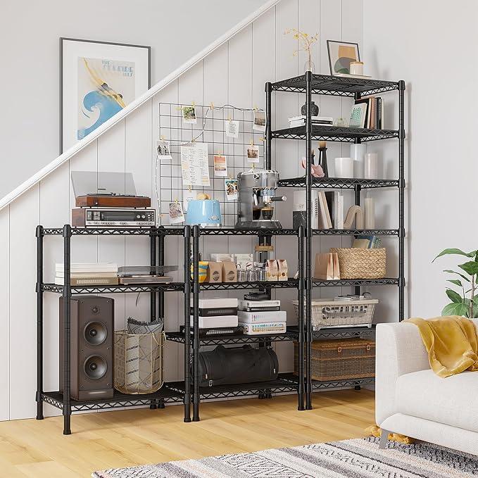REIBII 7-Tier Metal Shelving Unit, 71’’H x 18’’W x 18’’D, 1176 LBS Weight Capacity, Adjustable Garage Shelving for Storage, Heavy Duty Shelves for Kitchen, Living Room, Bathroom etc. - ModernBath