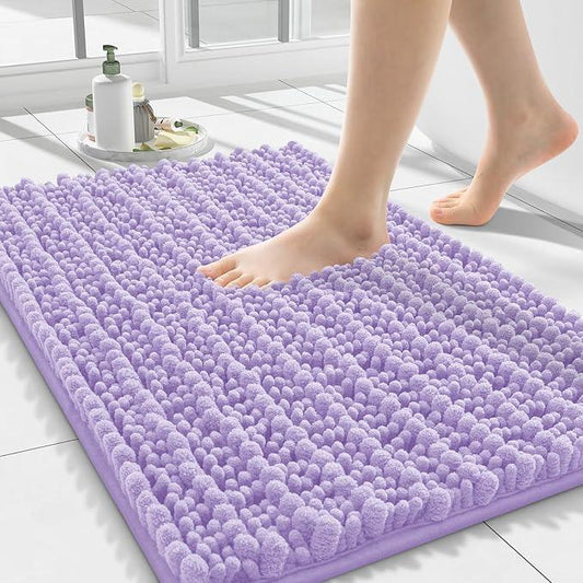 Smiry Bathroom Rugs Mat 24x16, Extra Soft Absorbent Chenille Bath Rugs, Non Slip Rubber Backing Machine Washable Quick Dry Bath Mats for Bathroom Floor, Tub, Shower, Home Decor Accessories, Purple - ModernBath