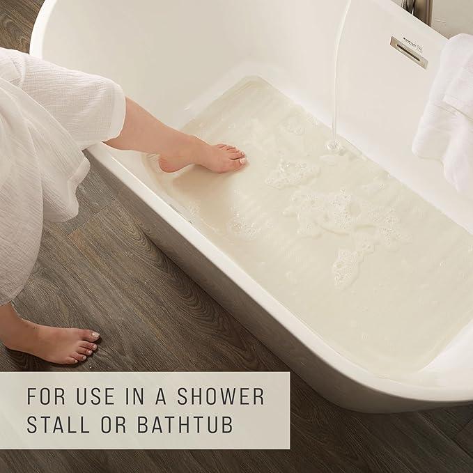 Rubbermaid Commercial Products Bath Tub and Shower Mat, 36-Inch X 18-Inch, White, Extra Long, Machine Washable, Safti-Grip Non-Slip Bathroom Mat with Suction Cups for Home/Hotel/Shower/Bathtub - ModernBath