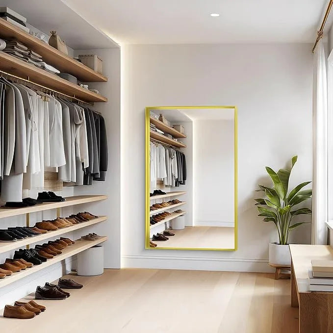 NIMURY Gold Bathroom Mirror, 36x55 Inch Rectangular Deep Frame Mirror, Large Wall Mounted Bathroom Vanity Mirror Over Sink for Bedroom,Restroom, Living Room, Hangs Vertically or Horizontally - ModernBath