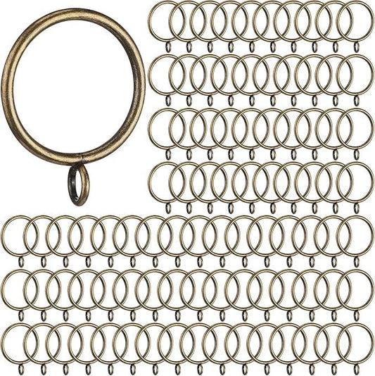 Maitys 100 Pcs Metal Curtain Rings with Eyelet 1.5-inch Inner Diameter Eyelet Curtain Rings for Drapery Clips Hooks for Sliding Window Bathroom Door Shower Rod (Bronze) - ModernBath
