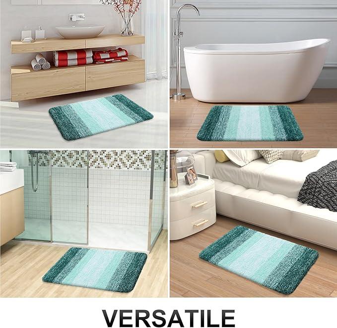 OLANLY Bathroom Rugs Mat 24x16, Extra Soft Absorbent Microfiber Bath Rugs, Rubber Backing, Quick Dry, Washable Bath Mats for Bathroom Floor, Tub and Shower, Home Decor Accessories, Blackish Green - ModernBath