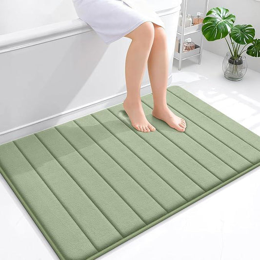 OLANLY Memory Foam Bath Mat 44x32, Super Soft Absorbent Bathroom Rugs, Quick Dry, Machine Washable Shower Floor Rugs, Bathmat Carpet, Bathroom Home Decor Accessories, Sage Green - ModernBath