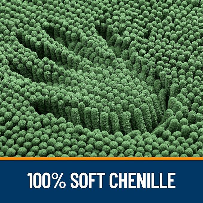 OLANLY Bathroom Rugs 59x20, Extra Soft Absorbent Chenille Bath Rugs, Rubber Backing Quick Dry, Machine Washable Bath Mats for Bathroom Floor, Tub and Shower, Home Decor Accessories, Olive Green - ModernBath