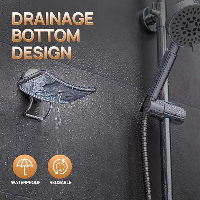 LEVERLOC Chrome Suction Cup Soap Dish Holder for Shower Wall Drill-Free Rustproof Waterproof Wall Mount Strong Suction Removable Bar Soap Sponge Holder for Bathroom Bathtub Kitchen - ModernBath