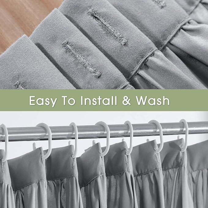 Homechoice Decor Victorian Ruffle Shower Curtain, Vintage Handcrafted Bow Tie Bath Curtain for Master Bathroom, Ruched Microfiber Bathroom Curtain with 12 Buttonholes, 72" W x 84" H, Gray (LQ-10) - ModernBath