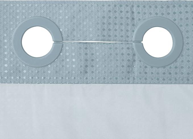 River Dream Heavyweight No Hooks Required Dotted Waffle Weave Shower Curtain with Snap in Liner -Stall 54W x 80H,Hotel Grade,Spa Like Bath Curtain,Blue - ModernBath