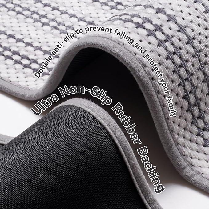 YDKGL Bathroom Rugs Mat,Soft and Absorbent Chenille Bath Rugs, Ultra Thin Non-Slip Bath Carpet, Machine Wash Dry,Braided Bath Mat for Bathroom Floor,Tub and Shower, （Grey 24x35） - ModernBath