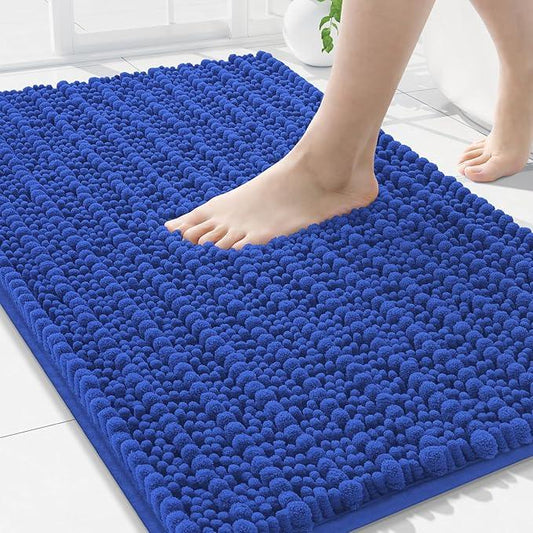 Arotive Luxury Chenille Bathroom Rug Mat, Extra Soft Thick Absorbent Shaggy Bath Rugs, Non-Slip Machine Wash Dry, Plush Bath Mats for Bathroom, Shower and Tub, 30x20, Dark Blue - ModernBath