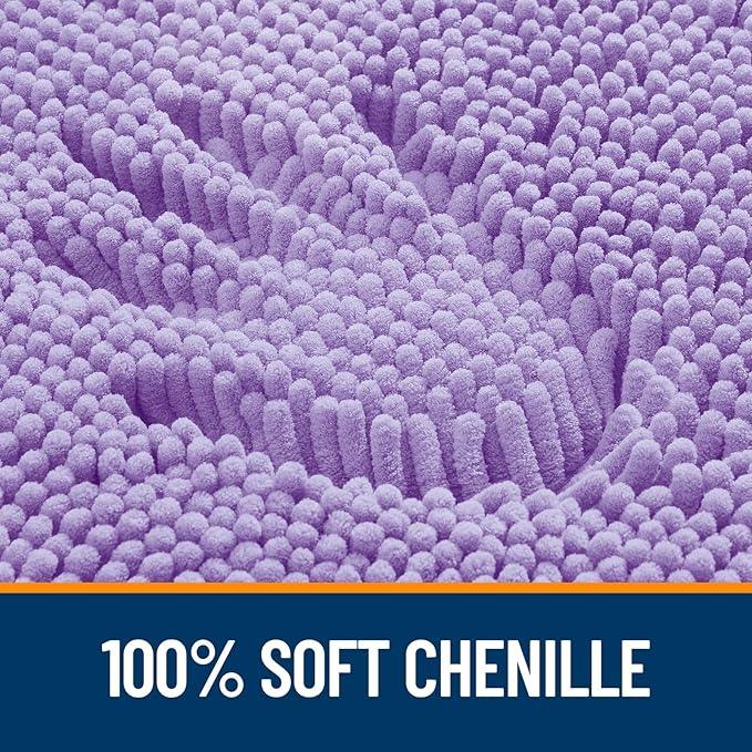 OLANLY Bathroom Rugs 36x24, Extra Soft Absorbent Chenille Bath Rugs, Rubber Backing Quick Dry, Machine Washable Bath Mats for Bathroom Floor, Tub and Shower, Home Decor Accessories, Lavender - ModernBath