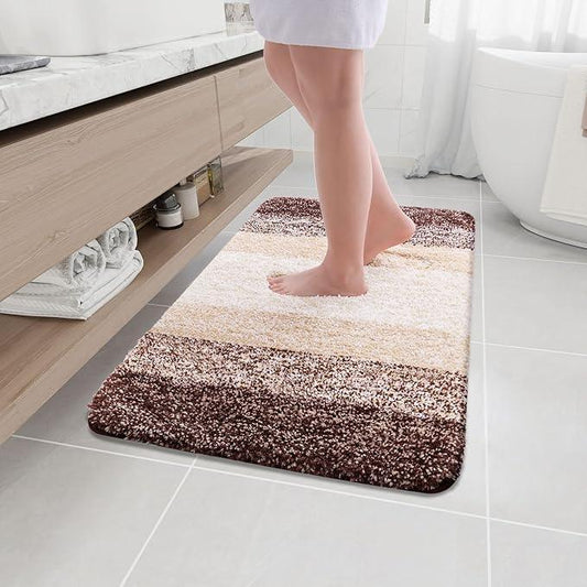 Arotive Microfiber Bathroom Rugs, Shaggy Soft and Absorbent Bath Rug, Non-Slip, Thick Plush Machine Washable Dry Bath Mats for Bathroom, Tub and Shower, 36x24, Brown, Rectangular - ModernBath
