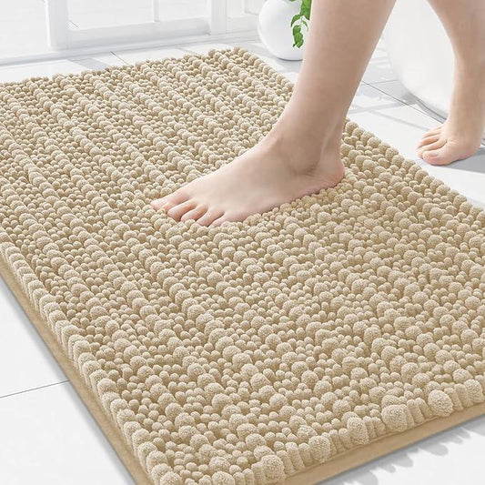 Arotive Luxury Chenille Bathroom Rug Mat, Extra Soft Thick Absorbent Shaggy Bath Rugs, Non-Slip Machine Wash Dry, Plush Bath Mats for Bathroom, Shower and Tub, 36x24, Cream Beige - ModernBath