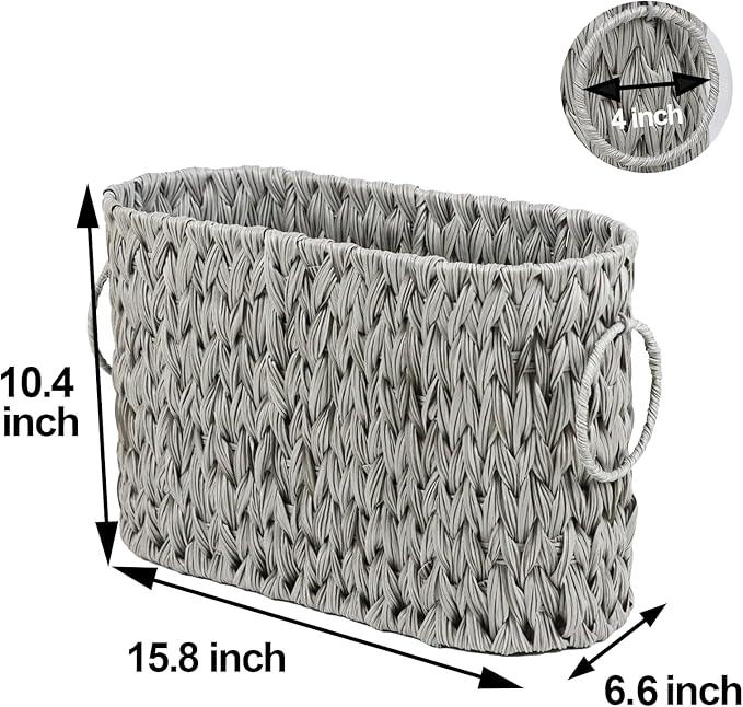 Toilet Paper Storage - Waterproof Wicker Basket for Bathroom, Holds 6 Rolls - ModernBath