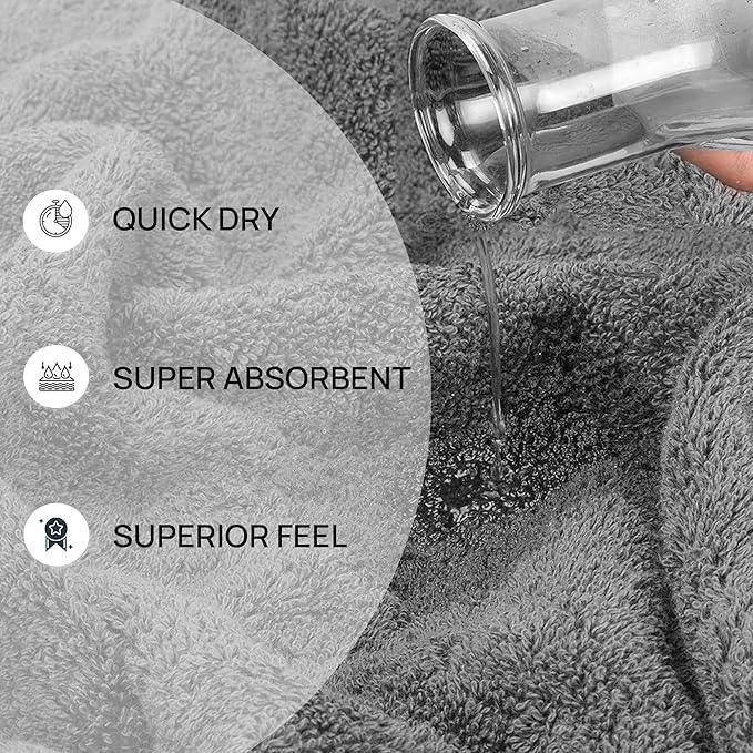 Zahari Home Modern Line Bathroom Towel Set - 3 Piece Set, Modern Design, Luxury Gray Towels - ModernBath