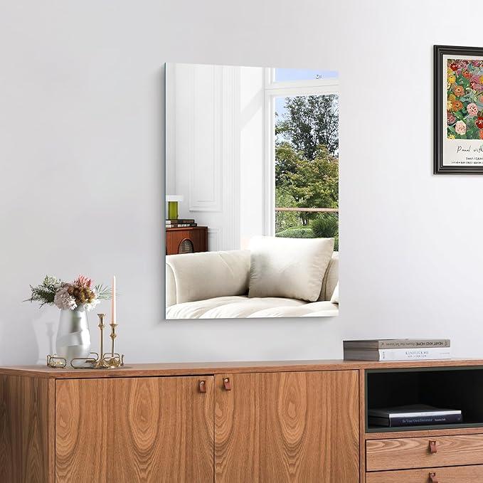 KOCUUY Frameless Mirror, 16"x24" Bathroom Mirror for Over Sink, Unframed Mirrors for Wall Upgraded Shatterproof Design, Modern Decorative for Bedroom, Living Room, Entryway - ModernBath