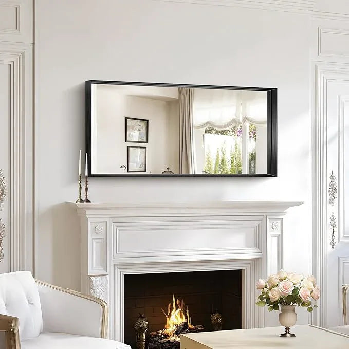 NIMURY Black Bathroom Mirror, 40x20 Inch Rectangular Framed Mirror, Large Wall Mounted Bathroom Vanity Mirror Over Sink for Bedroom,Restroom, Living Room, Hangs Vertically or Horizontally - ModernBath