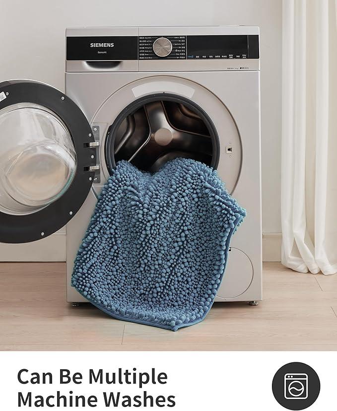 ILANGO Bathroom Rugs Light Blue 36x24,Extra Soft Absorbent Chenille Bath Rugs,Thick Non-Slip Shaggy Bath Mat,Machine Washable Quick Dry Bath Mats for Bathroom Floor, Tub, Shower Accessories - ModernBath