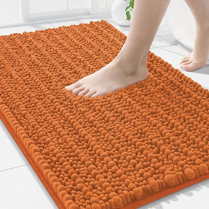 Arotive Luxury Chenille Bathroom Rug Mat, Extra Soft Thick Absorbent Shaggy Bath Rugs, Non-Slip Machine Wash Dry, Plush Bath Mats for Bathroom, Shower and Tub, 34x21, Clay - ModernBath