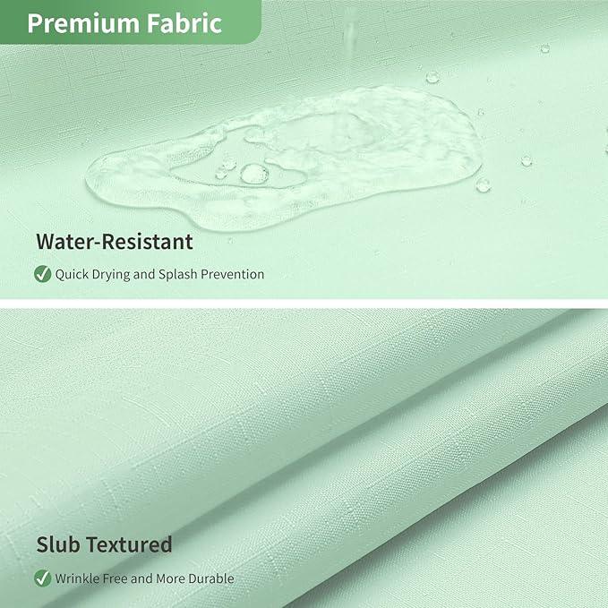 eachope Mint Green No Hook Shower Curtain with Snap-in Fabric Liner Set,Slub Textured Fabric Shower Curtains for Bathroom,Hotel Style Modern Shower Curtain,Water Repellent & Washable,71x74(72) - ModernBath
