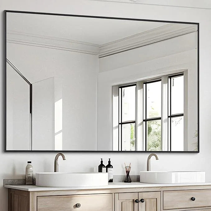 DESBING Black Bathroom Mirror for Wall, 36x48 Inch Rectangle Mirrors with Metal Frame, Modern Vanity Wall Mirror Decor for Entryway Hangs, Bathroom Living Room Horizontal or Vertical - ModernBath