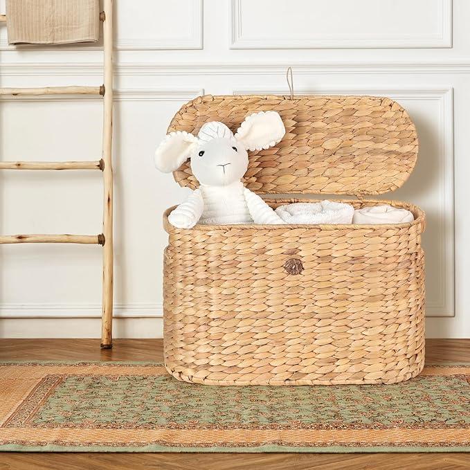 Toilet Papers Storage, Water Hyacinth Baskets with Lid, Water Hyacinth Toilets Paper Basket for Storage, Toilets Paper Holder Wicker Basket, Toilet Papers Organizer, Bathroom (with Lid Model 2) - ModernBath