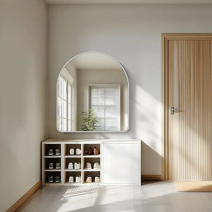 FORBATH Large Arched Wall Mirror 40x36 Inch, Silver Arch Bathroom Mirror with Aluminum Frame, Arched Mirror for Dresser, Fireplace,Entryway,Home Decor,Hanging or Leaning Against Wall - ModernBath