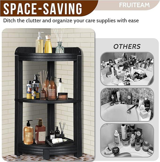 FRUITEAM Corner Shower Shelves for Bathroom, HDPE Waterproof Shower Shelf for Inside Shower, 3-Tier Free-Standing Shower Organizer, Space Saving Corner Storage for Toiletries, Bath Accessories - ModernBath