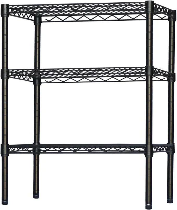 Shelving Inc. 18" d x 36" w x 34" h Black Wire Shelving with 3 Tier Shelves, Weight Capacity 300lbs Per Shelf - ModernBath