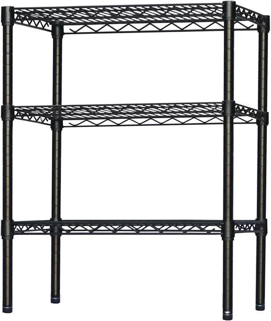 Shelving Inc. 18" d x 48" w x 34" h Black Wire Shelving with 3 Tier Shelves, Weight Capacity 300lbs Per Shelf - ModernBath