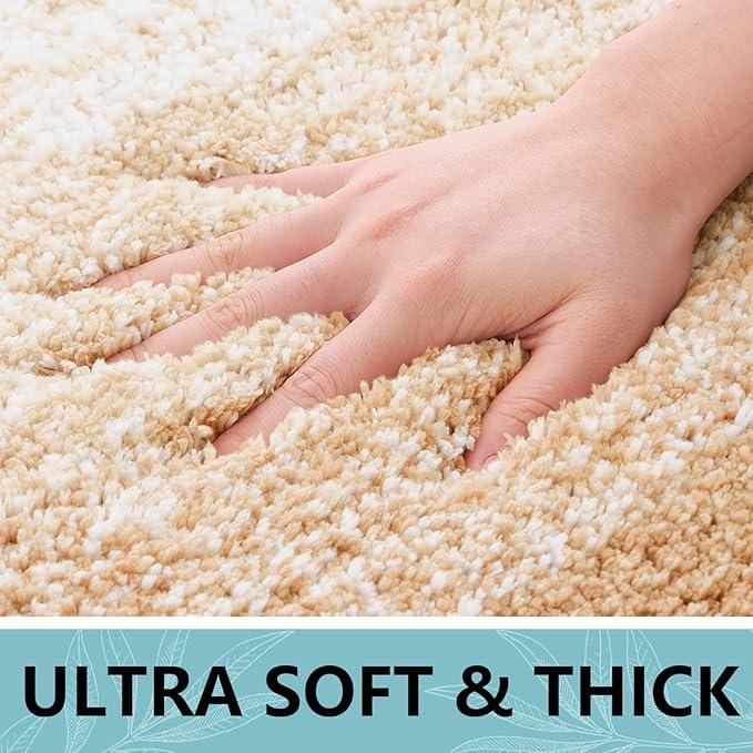 Arotive Microfiber Bathroom Rugs, Shaggy Soft and Absorbent Bath Rug, Non-Slip, Thick Plush Machine Washable Dry Bath Mats for Bathroom, Tub and Shower, 30x20, Beige, Rectangular - ModernBath