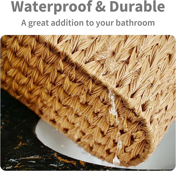 GRANNY SAYS Toilet Paper Storage Basket with Handle, Decorative Toilet Paper Holder, Waterproof Bathroom Organizers and Storage, Wicker Basket for Bathroom Storage - ModernBath